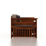 OSLO Solid Sheesham Wood 2 Seater Sofa Cum Bed With Headboard and Mini Storage - 3 Years Warranty