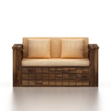 OSLO Solid Sheesham Wood Two Seater Sofa Cum Bed With Side Pocket - 3 Years Warranty