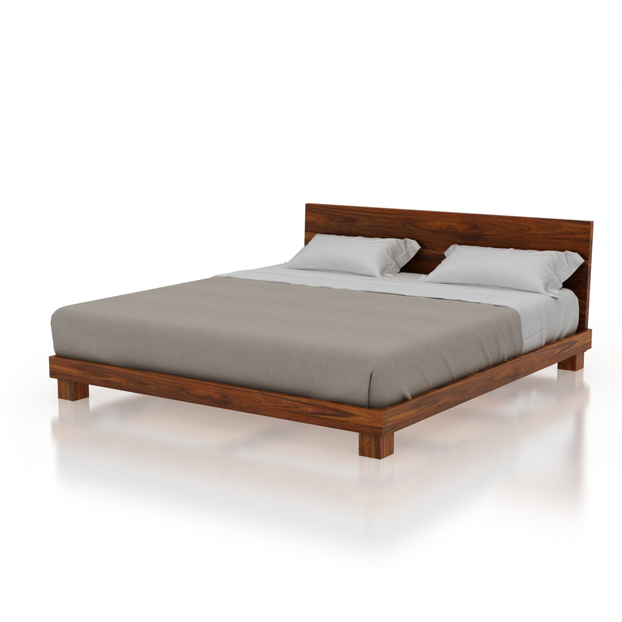 Mark Solid Sheesham Wood Platform Bed - 3 Years Warranty