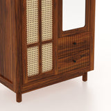 Robuston Solid Sheesham Wood Wardrobe With Two Doors, Mirror and Two Drawers - 3-Year