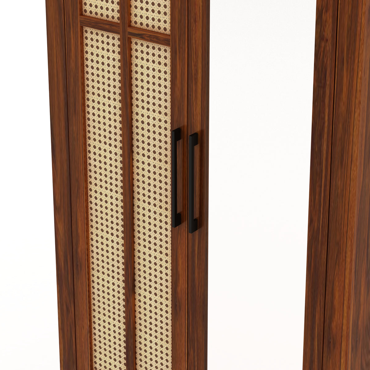 Robuston Solid Sheesham Wood Wardrobe With Two Doors, Mirror and Two Drawers - 3-Year