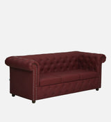 RAJ Three Seater Upholstered Sofa Leatherette - 12 Months Warranty - MAROON