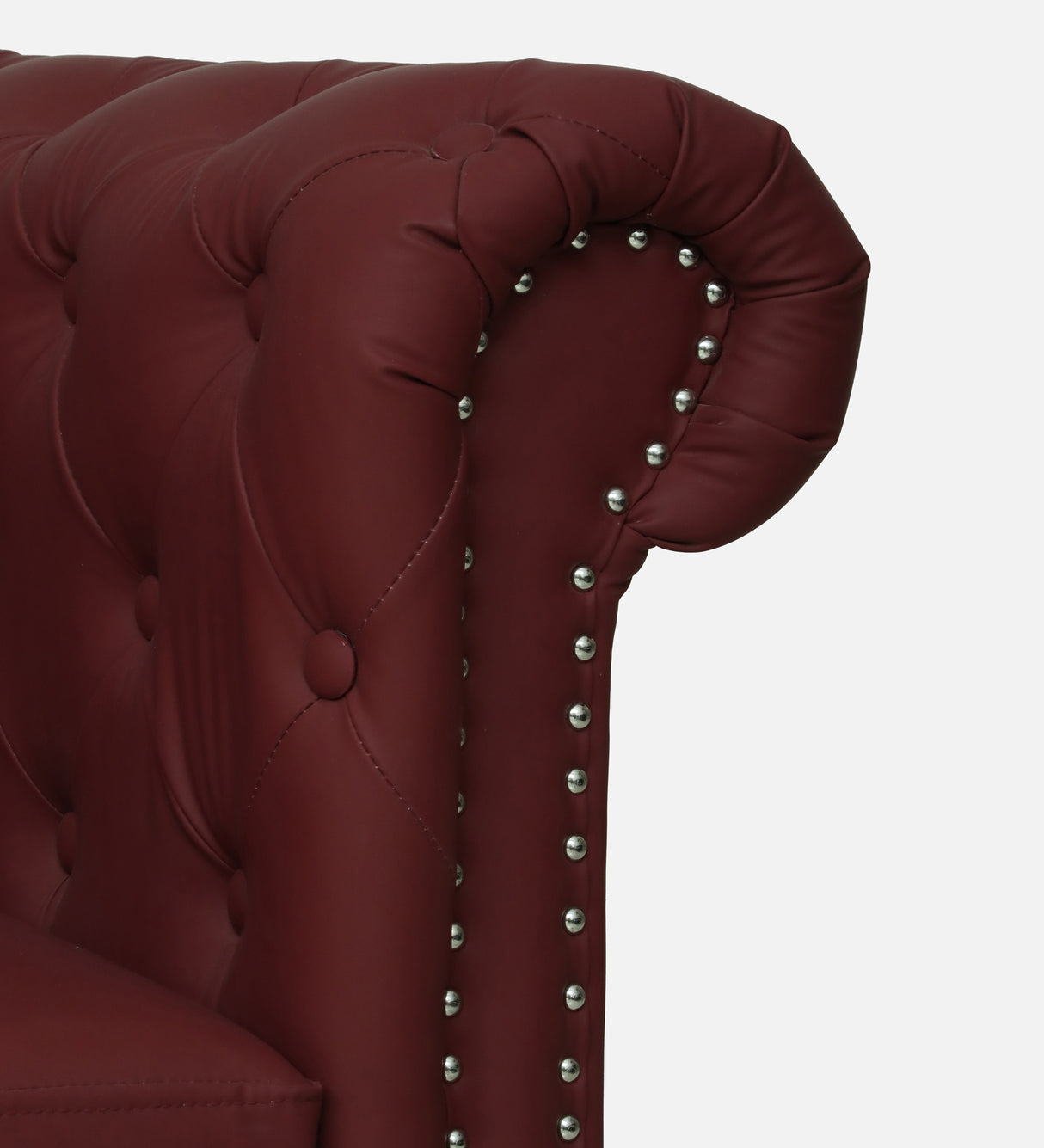 RAJ Three Seater Upholstered Sofa Leatherette - 12 Months Warranty - MAROON