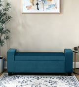 BOLT Upholstered Ottoman Bench With Storage - 12 Months Warranty(Teal Color)
