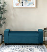 BOLT Upholstered Ottoman Bench With Storage - 12 Months Warranty(Teal Color)
