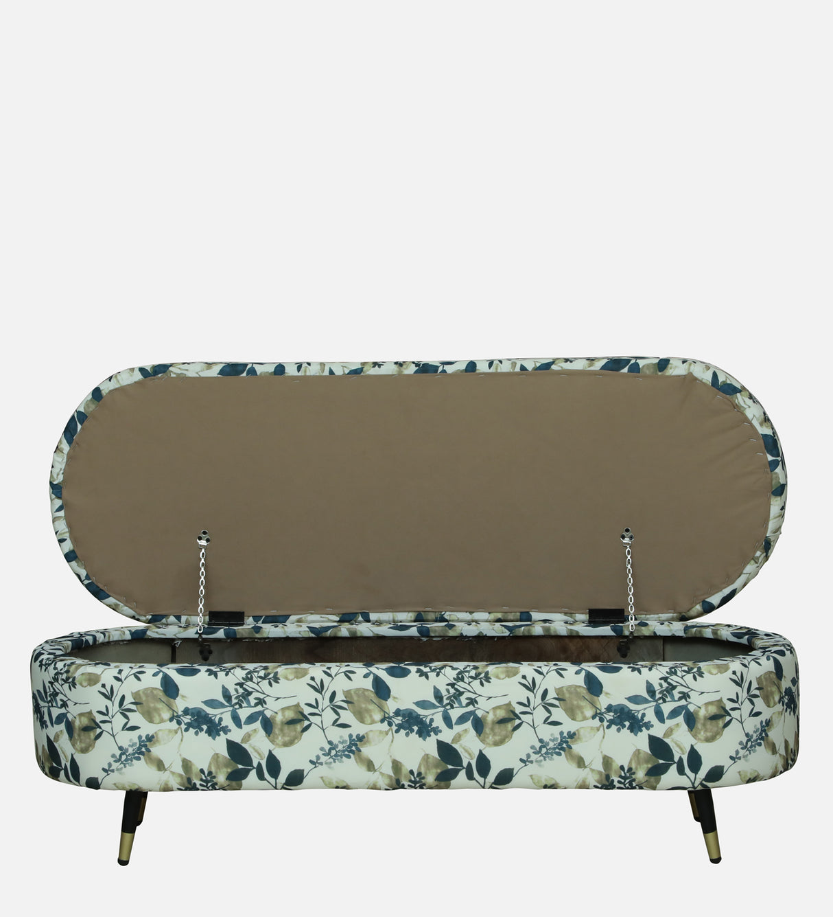 RYKER Upholstered Ottoman Bench With Storage - 12 Months Warranty(Floral)