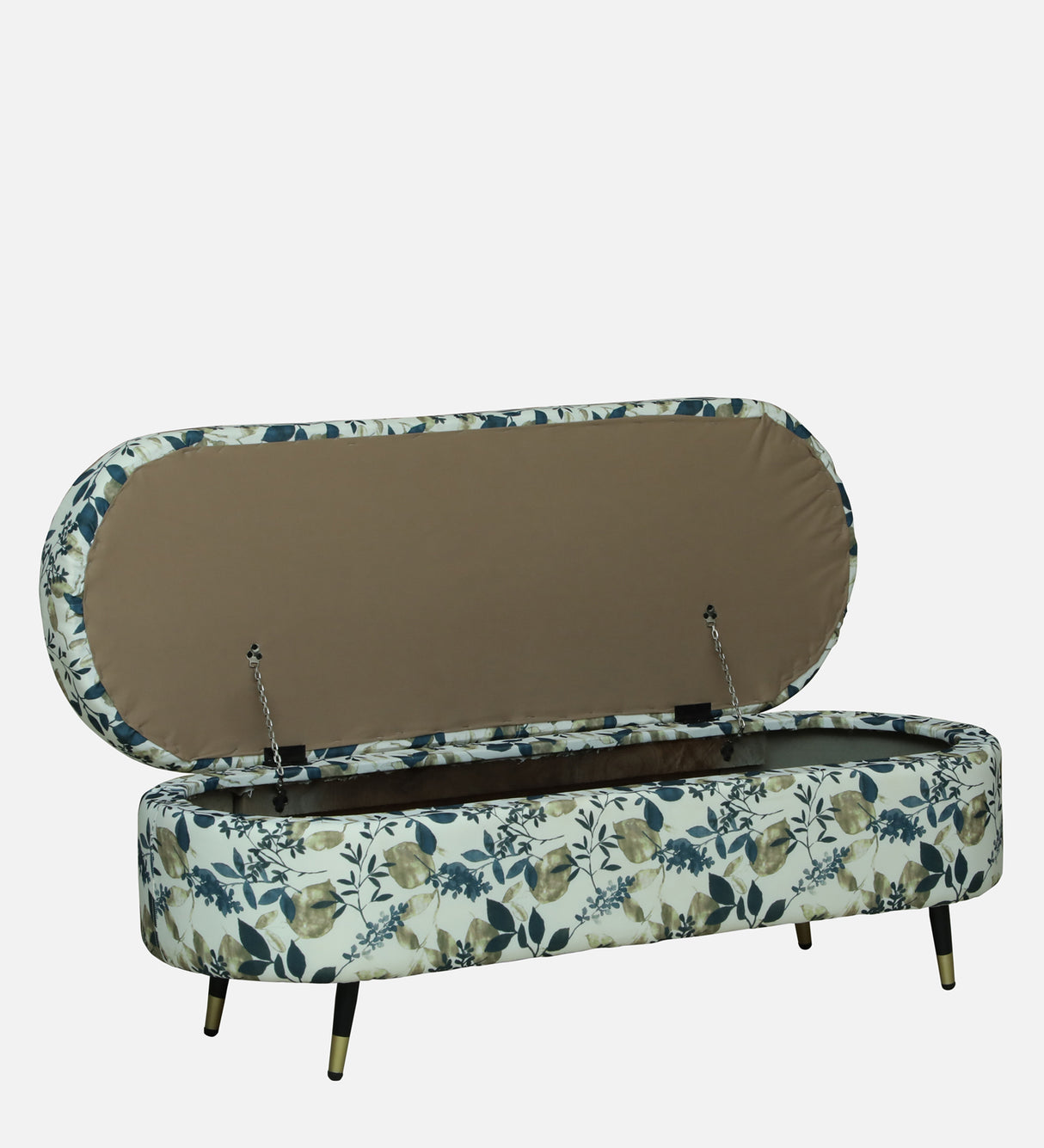 RYKER Upholstered Ottoman Bench With Storage - 12 Months Warranty(Floral)
