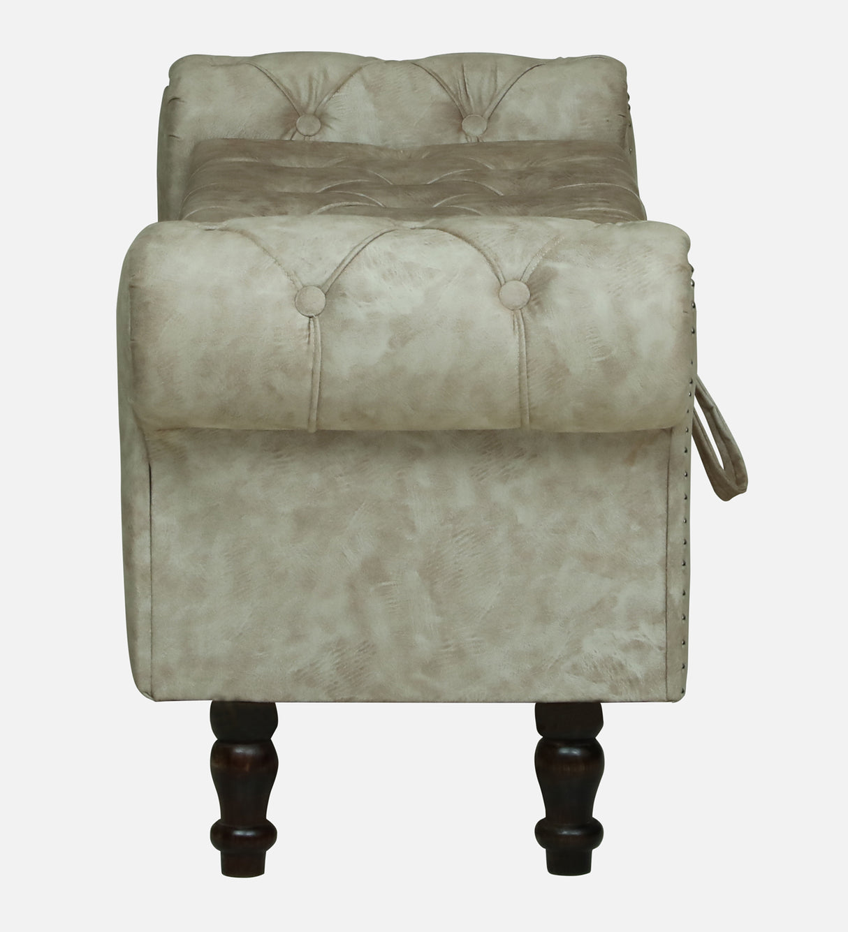 FABRIO Upholstered Ottoman Bench With Storage - 12 Months Warranty(Beige Suede)