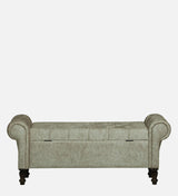 FABRIO Upholstered Ottoman Bench With Storage - 12 Months Warranty(Beige Suede)