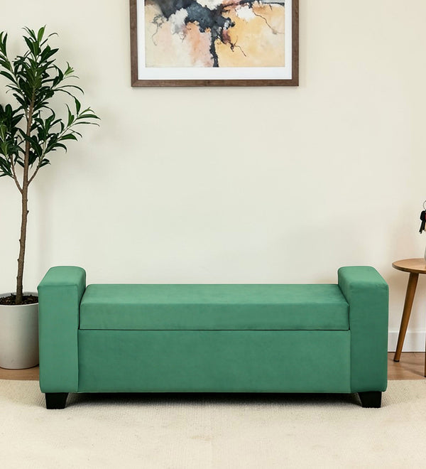 BOLT Upholstered Ottoman Bench With Storage - 12 Months Warranty(Oasis Color)