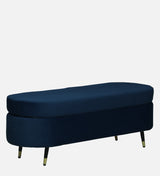 RYKER Upholstered Ottoman Bench With Storage - 12 Months Warranty(Navy Blue)