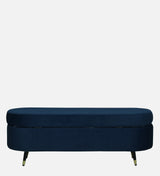 RYKER Upholstered Ottoman Bench With Storage - 12 Months Warranty(Navy Blue)