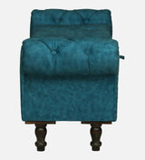 FABRIO Upholstered Ottoman Bench With Storage - 12 Months Warranty(Blue Suede)