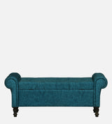 FABRIO Upholstered Ottoman Bench With Storage - 12 Months Warranty(Blue Suede)