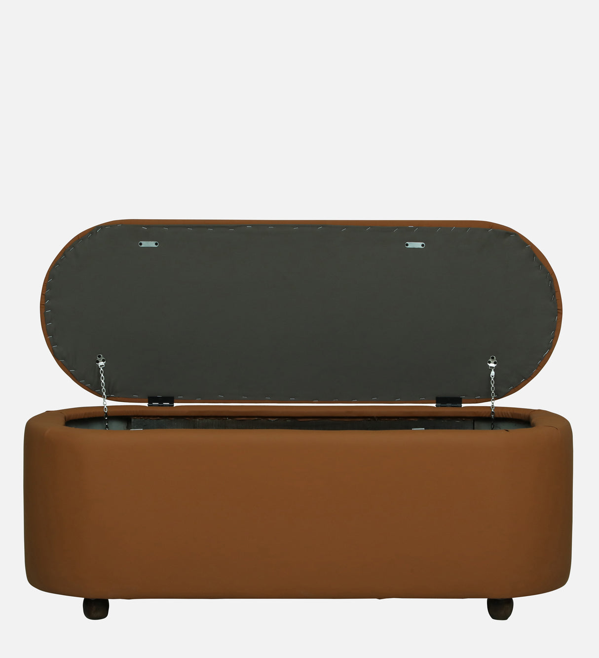 ROMAN Upholstered Ottoman Bench With Storage - 12 Months Warranty(Camel Brown)