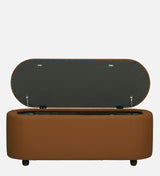 ROMAN Upholstered Ottoman Bench With Storage - 12 Months Warranty(Camel Brown)