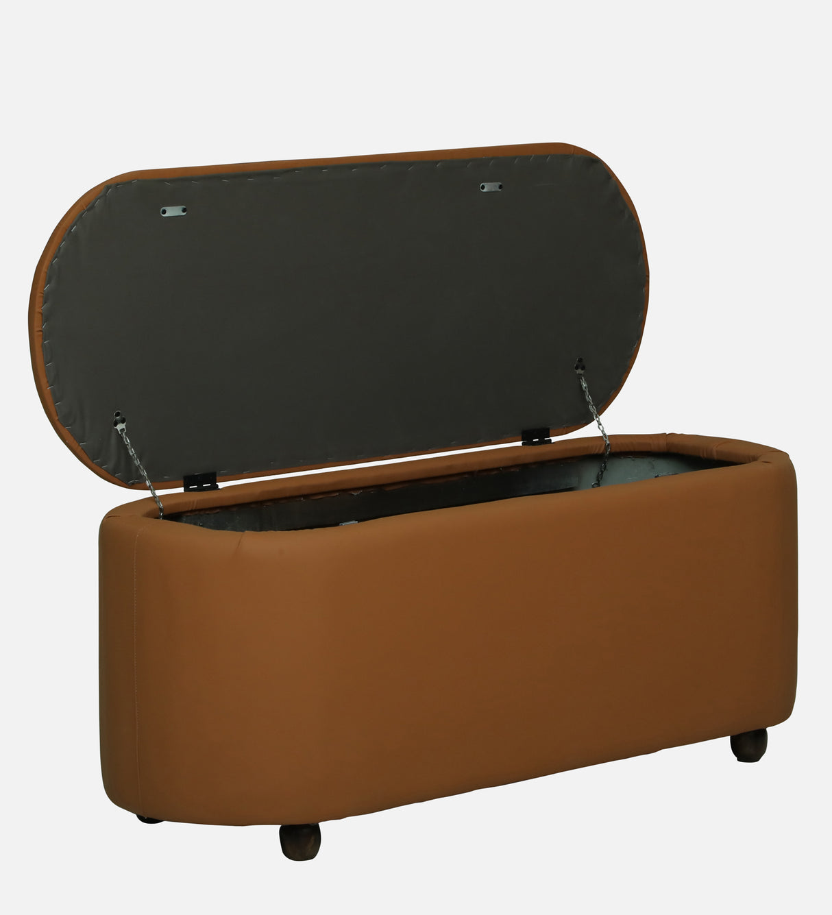 ROMAN Upholstered Ottoman Bench With Storage - 12 Months Warranty(Camel Brown)