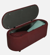 ROMAN Upholstered Ottoman Bench With Storage - 12 Months Warranty(Wine)