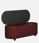 ROMAN Upholstered Ottoman Bench With Storage - 12 Months Warranty(Wine)