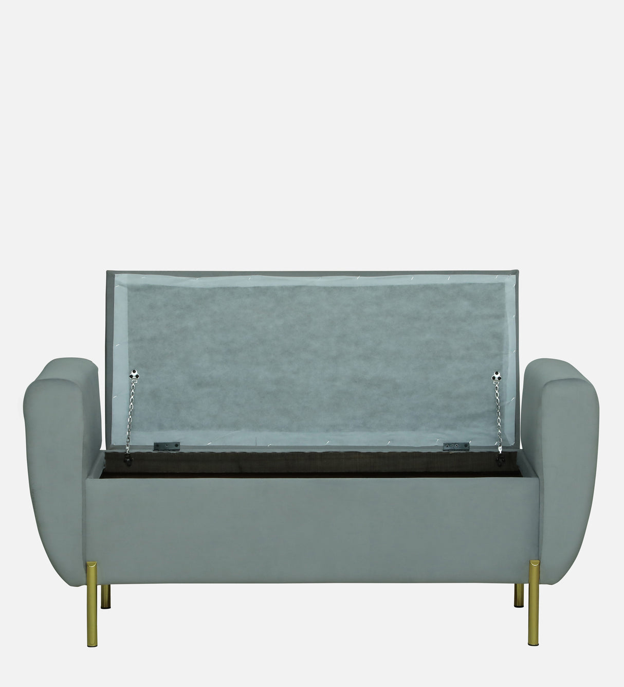 ELLEY Upholstered Ottoman Bench With Storage - 12 Months Warranty(Grey)