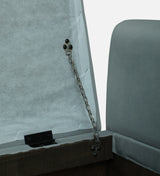 ELLEY Upholstered Ottoman Bench With Storage - 12 Months Warranty(Grey)