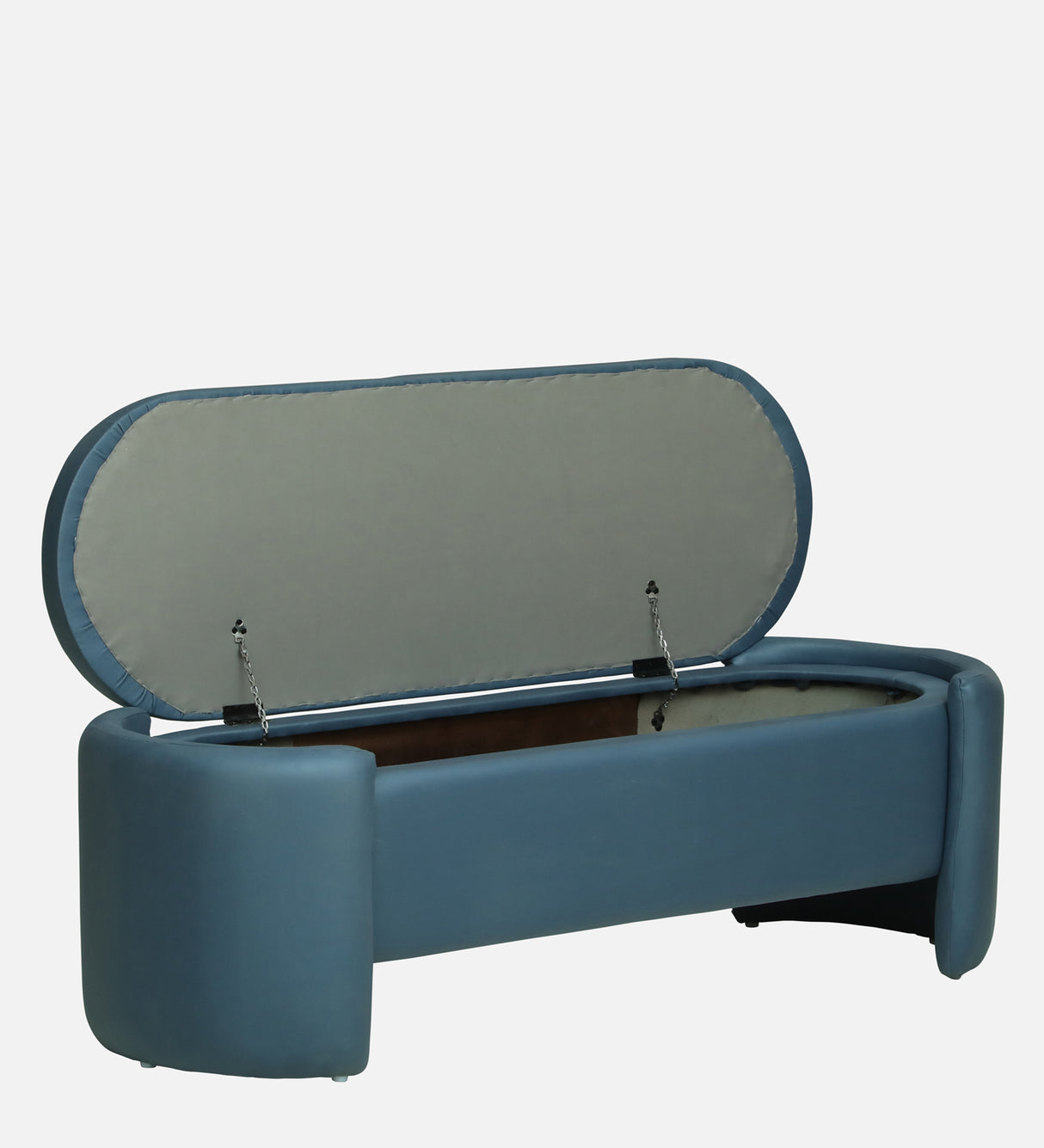 LOUISE Upholstered Ottoman Bench With Storage - 12 Months Warranty(Teal Blue)