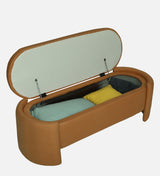 LOUISE Upholstered Ottoman Bench With Storage - 12 Months Warranty(SAFFRON)
