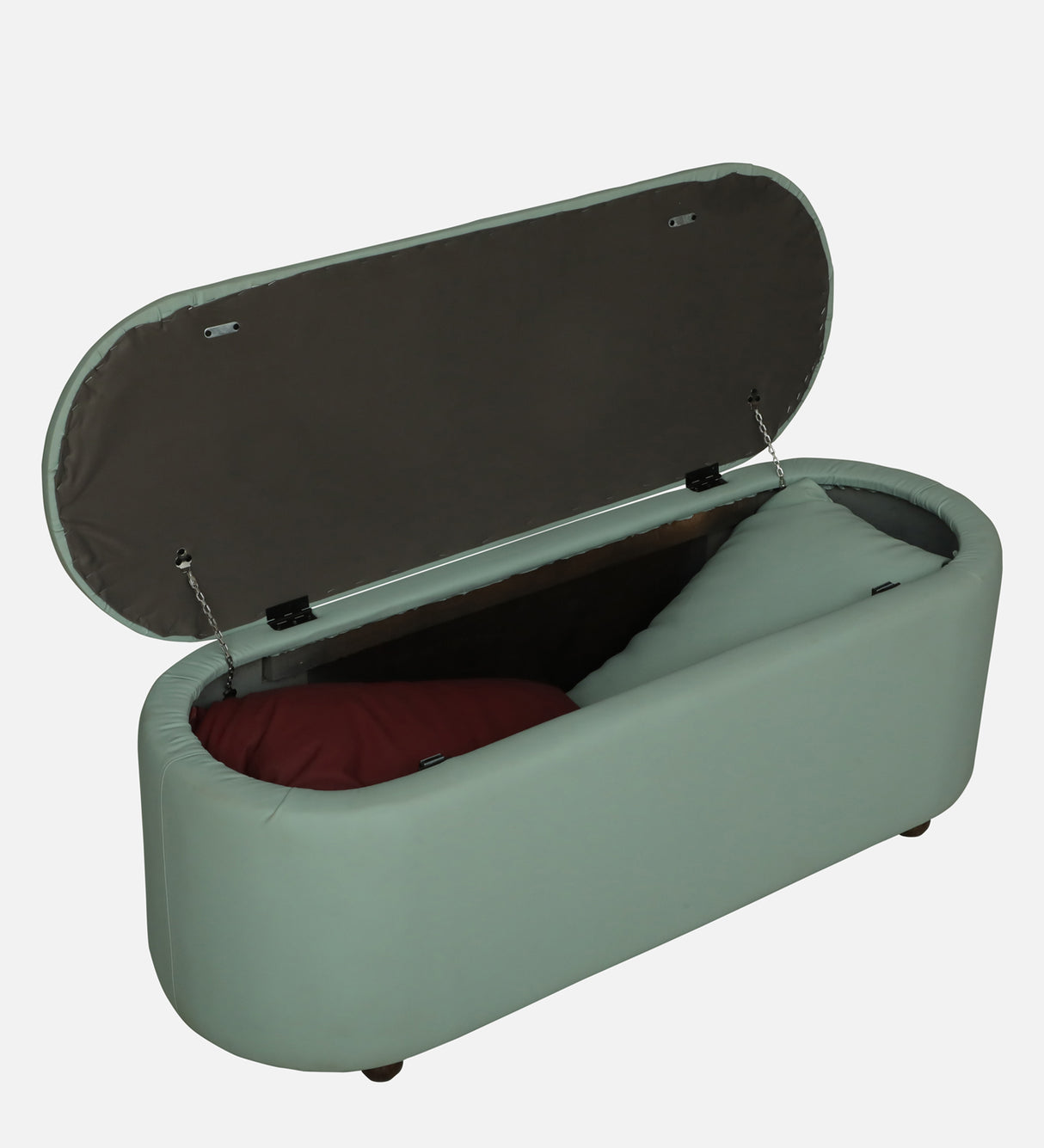 ROMAN Upholstered Ottoman Bench With Storage - 12 Months Warranty(Oasis)