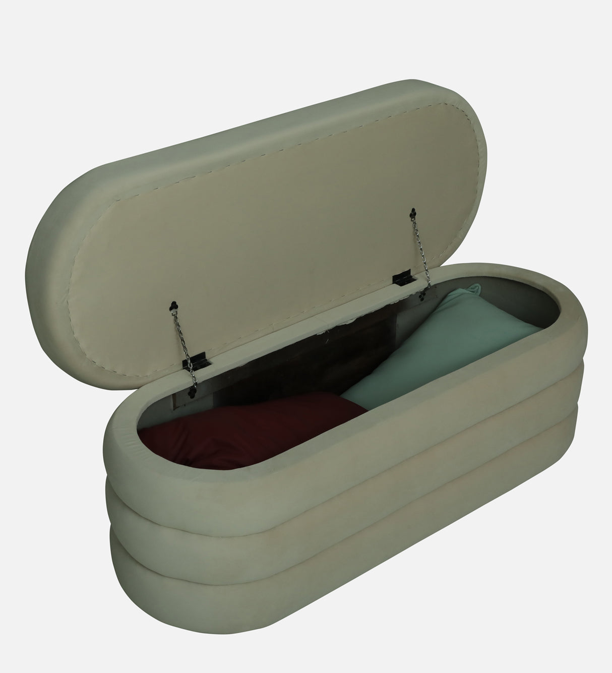 EMPEROR Upholstered Ottoman Bench With Storage - 12 Months Warranty(Cream)