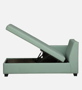 Mayor Leatherette Fabric LHS Lounger With Hydraulic Storage In Oasis Color