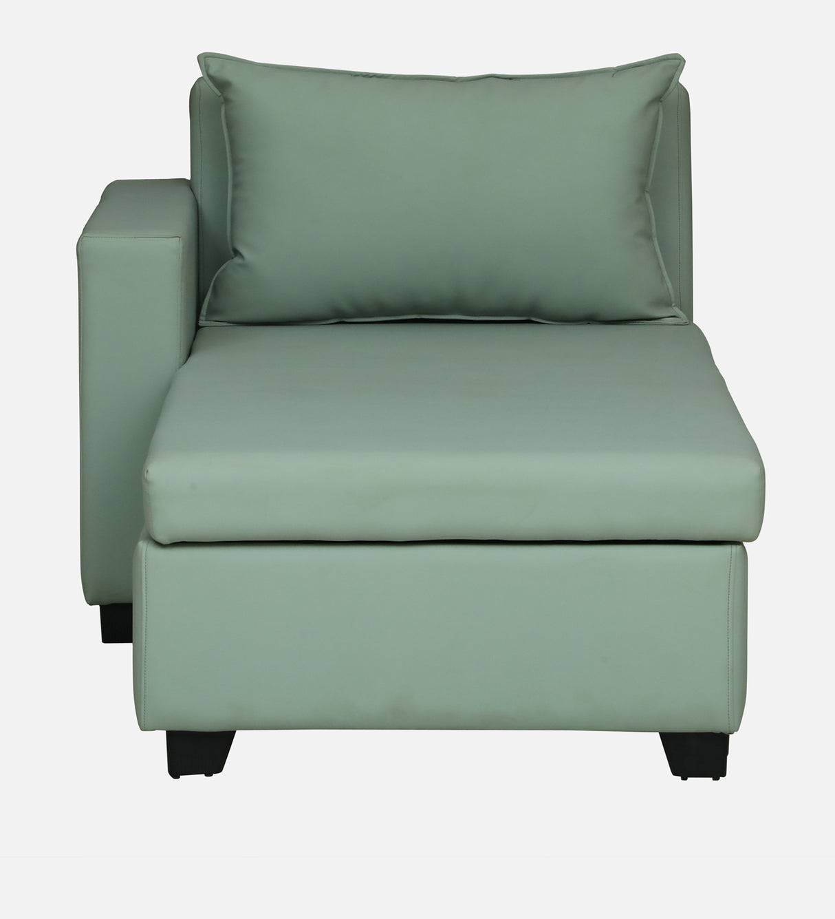 Mayor Leatherette Fabric LHS Lounger With Hydraulic Storage In Oasis Color