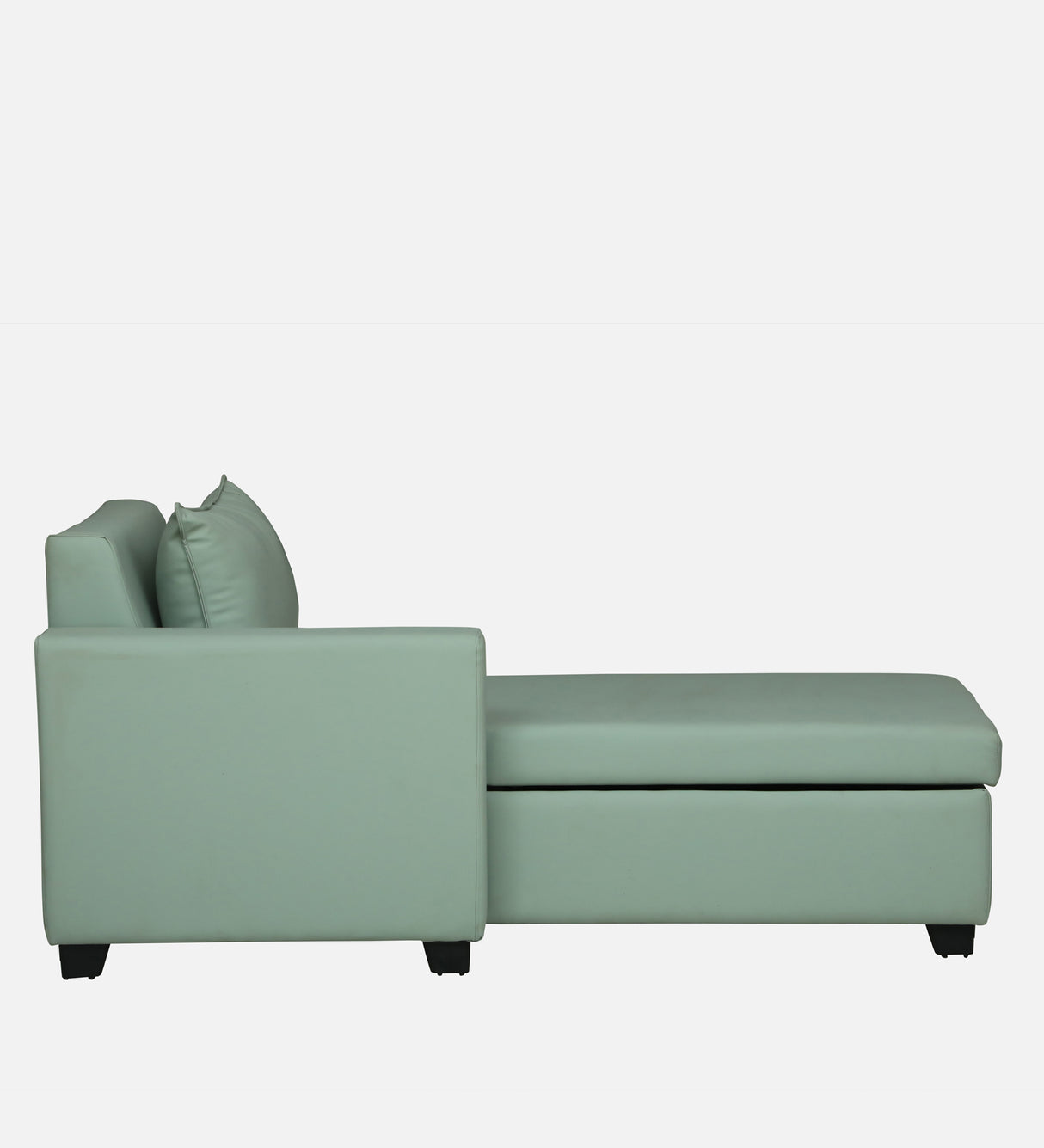 Mayor Leatherette Fabric LHS Lounger With Hydraulic Storage In Oasis Color