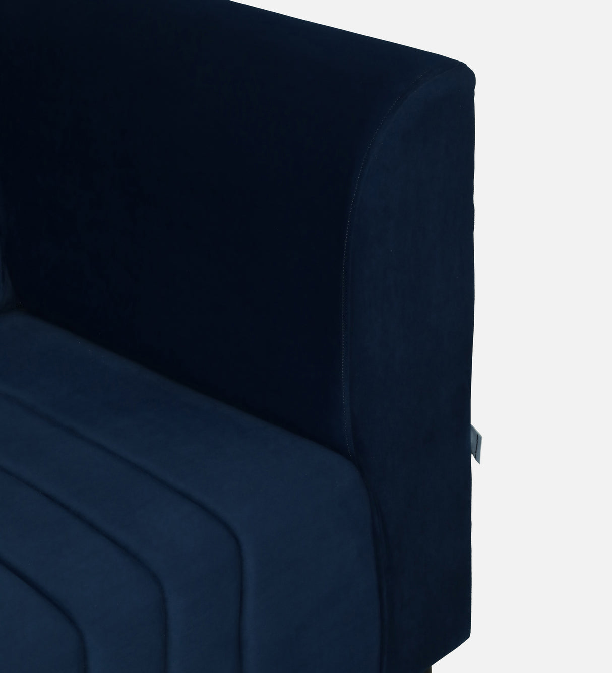 Victoria Velvet Fabric LHS Lounger In Navy Blue Color