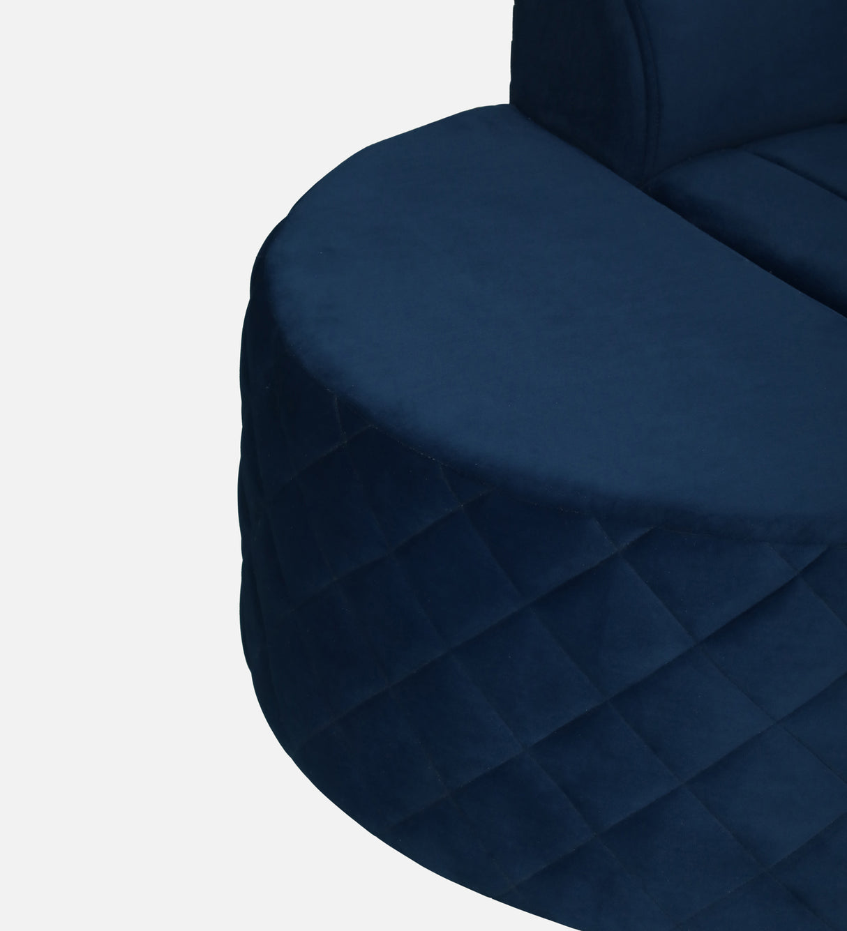 Victoria Velvet Fabric LHS Lounger In Navy Blue Color
