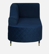 Victoria Velvet Fabric LHS Lounger In Navy Blue Color