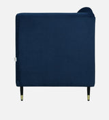 Victoria Velvet Fabric LHS Lounger In Navy Blue Color