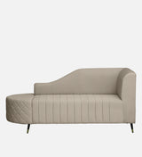 Victoria Velvet Fabric LHS Lounger In Cream Color