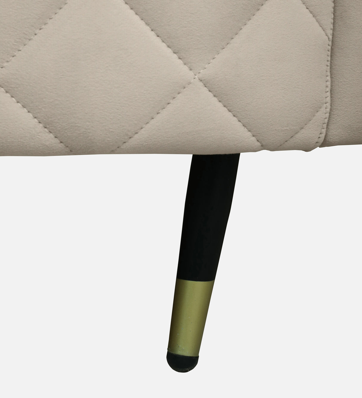 Victoria Velvet Fabric LHS Lounger In Cream Color