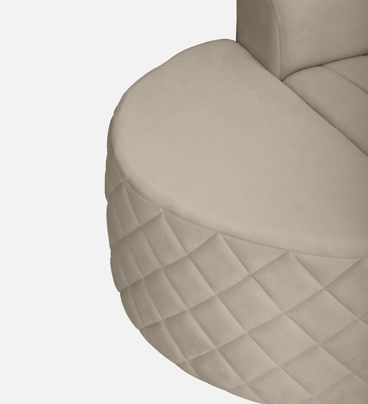 Victoria Velvet Fabric LHS Lounger In Cream Color