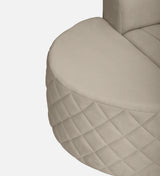 Victoria Velvet Fabric LHS Lounger In Cream Color