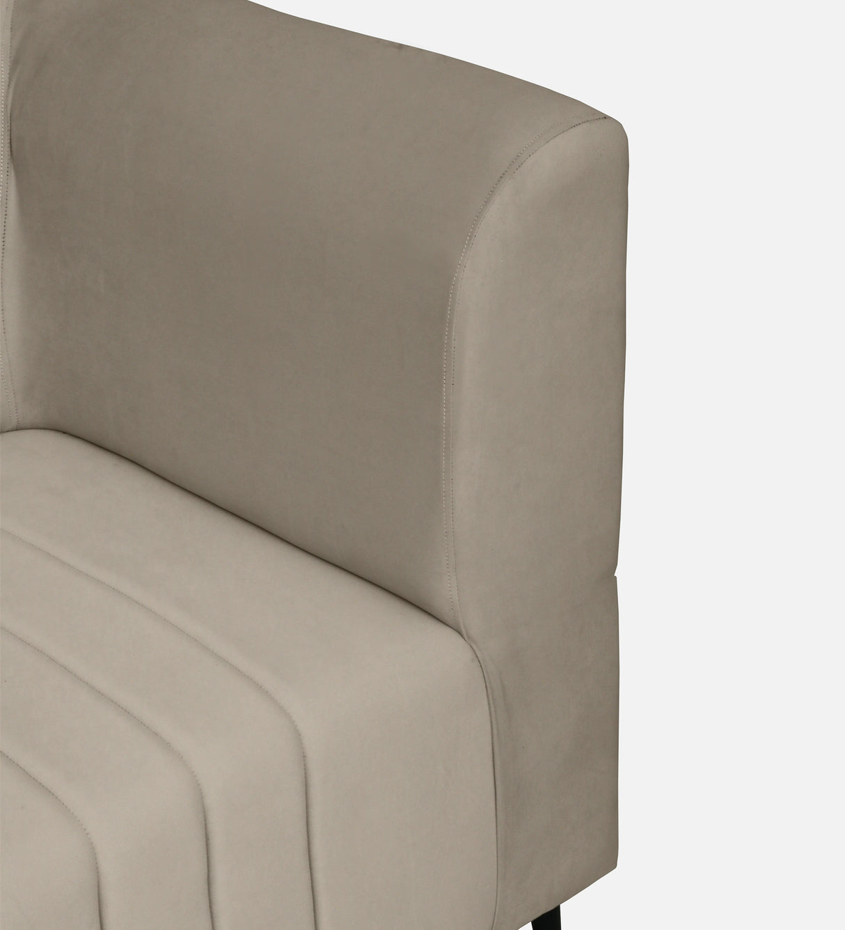 Victoria Velvet Fabric LHS Lounger In Cream Color