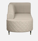 Victoria Velvet Fabric LHS Lounger In Cream Color