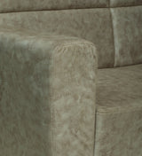 Roman Three Seater Upholstered Sofa Velvet - 12 Months Warranty - Beige Suede