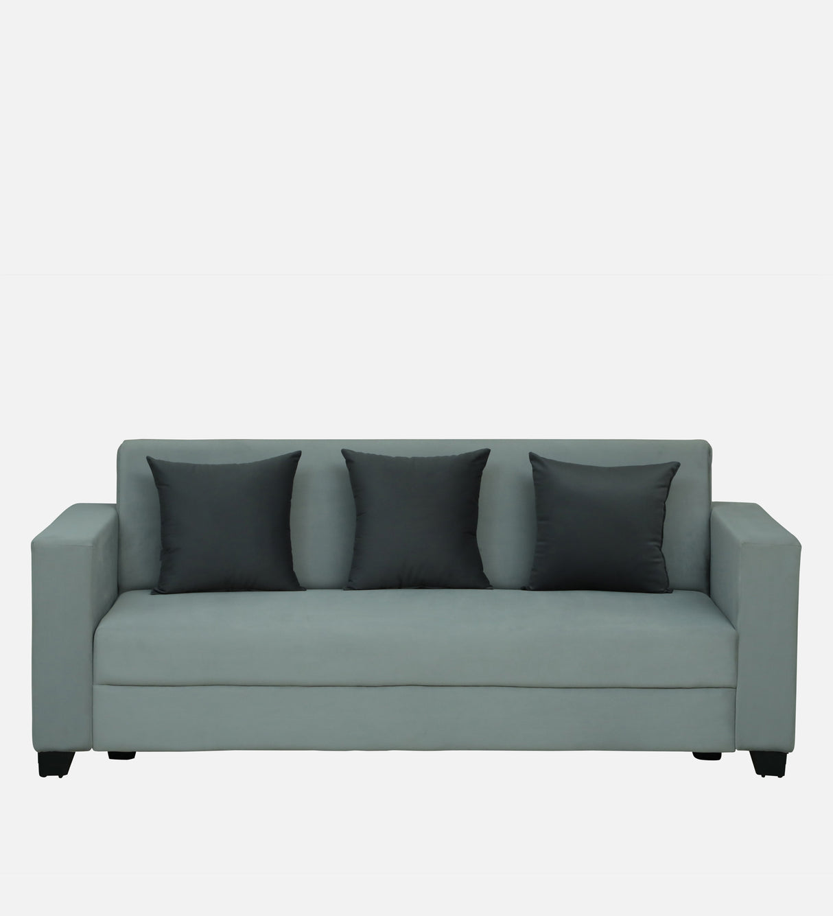 OOTY Three Seater Upholstered Sofa Velvet - 12 Months Warranty - GREY