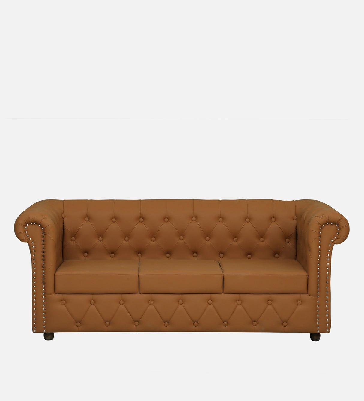 RAJ Three Seater Upholstered Sofa Leatherette - 12 Months Warranty - SAFFARON