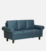 LUNA Three Seater Upholstered Sofa - 12 Months Warranty - Navy Blue