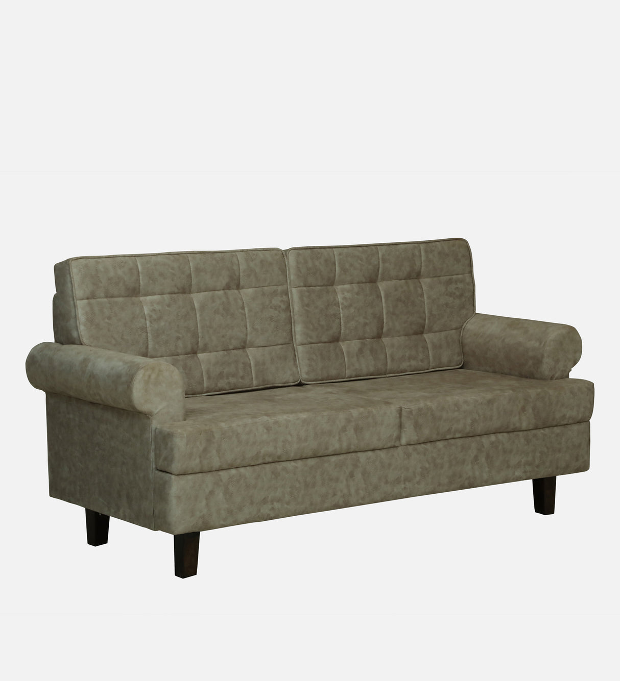 FABRIO Three Seater Upholstered Sofa Velvet - 12 Months Warranty - Beige Suede
