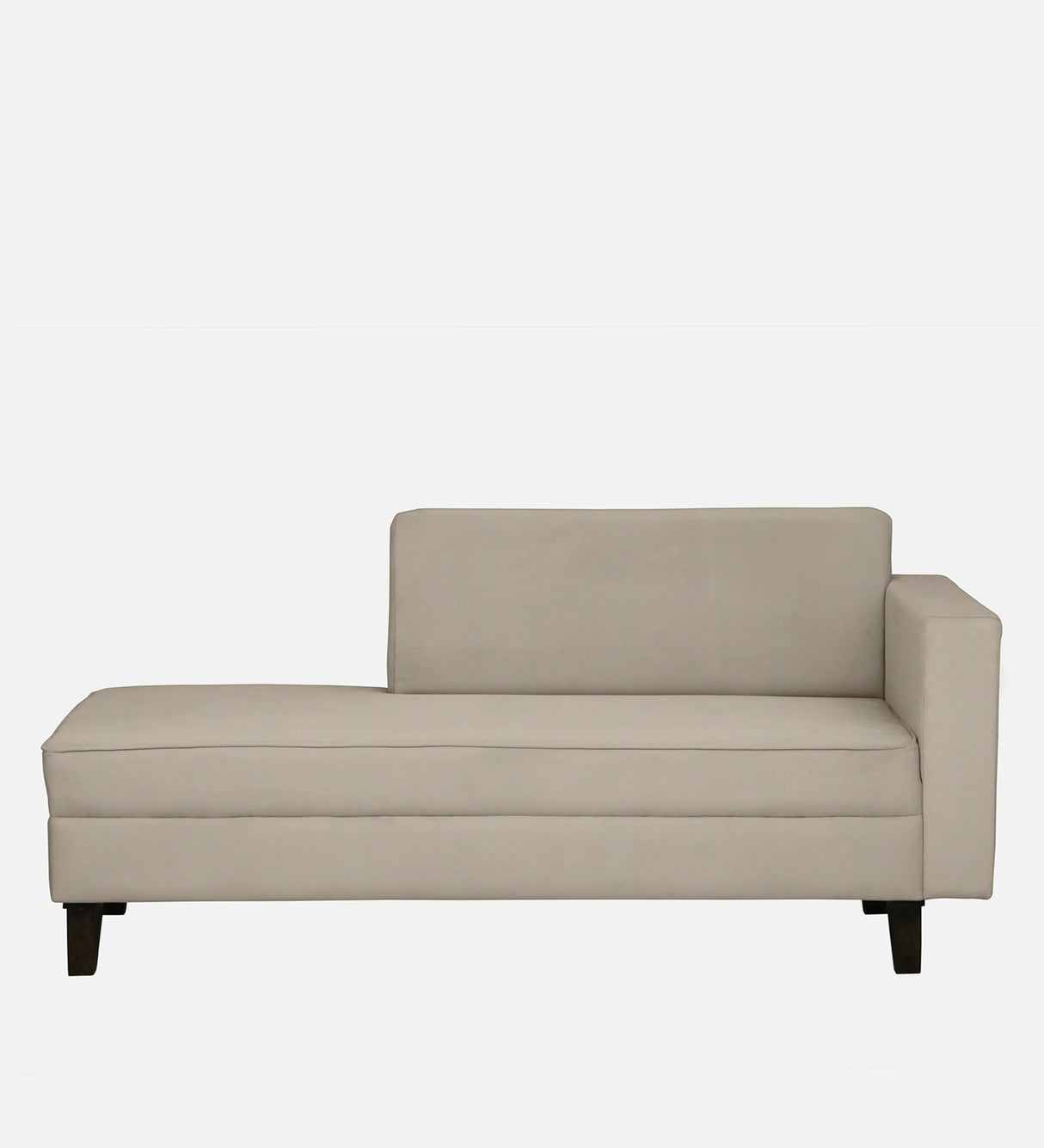 Venus Velvet Fabric LHS Lounger In Cream Color