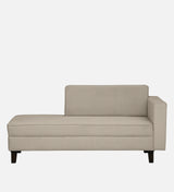Venus Velvet Fabric LHS Lounger In Cream Color