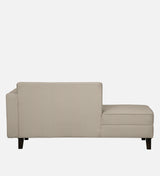 Venus Velvet Fabric LHS Lounger In Cream Color